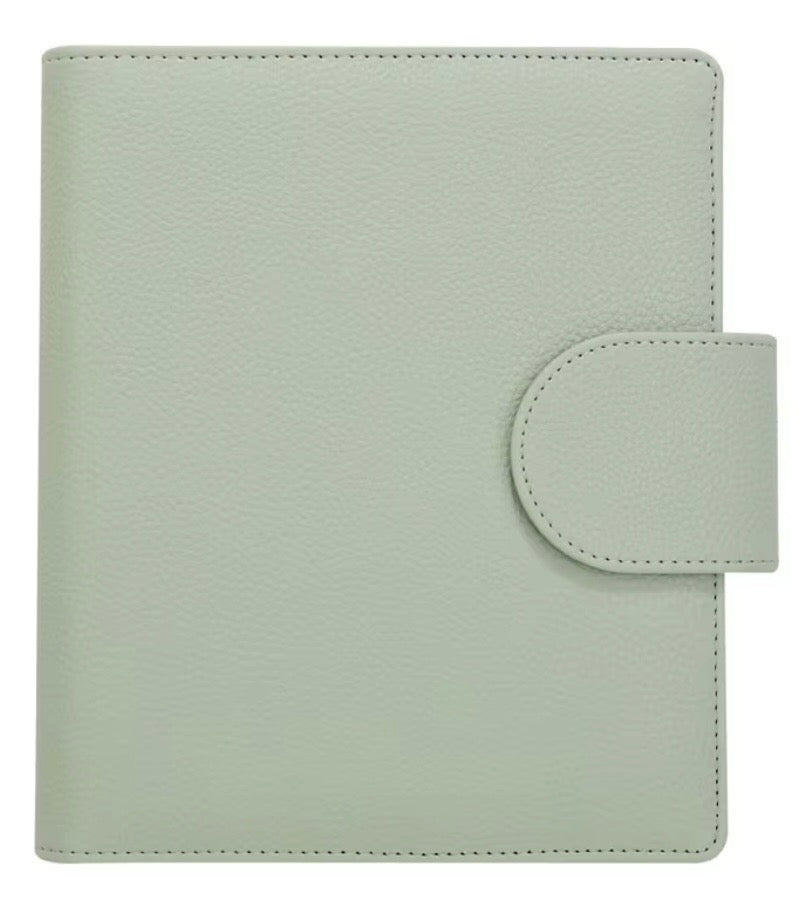 A5 PEBBLE LEATHER, LUXURY BUDGET BINDER, WIDE STRAP.