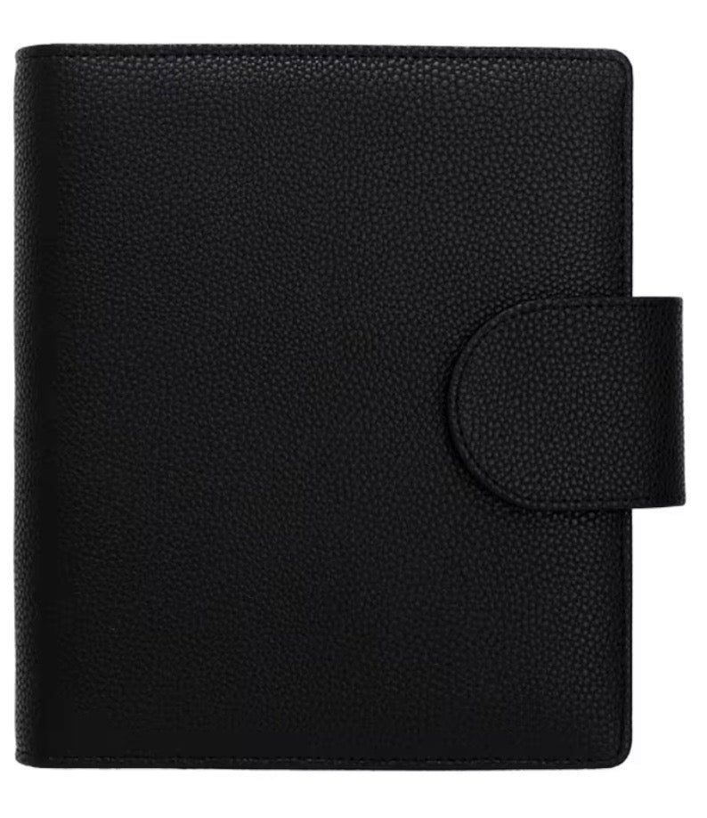 A5 PEBBLE LEATHER, LUXURY BUDGET BINDER, WIDE STRAP.