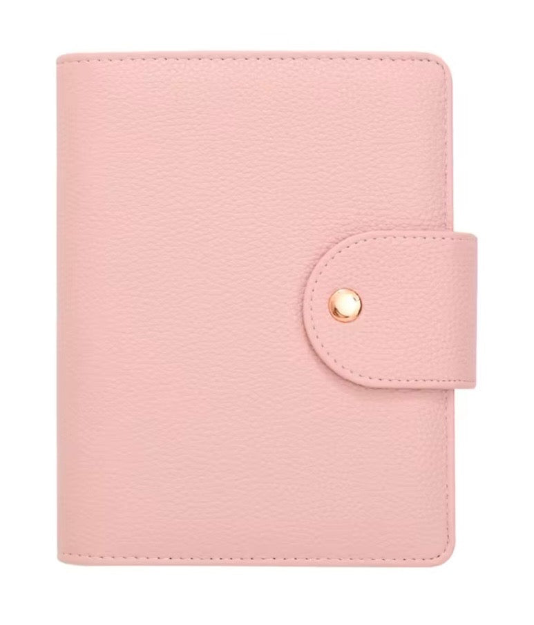 A6 PEBBLE LEATHER, LUXURY BUDGET BINDER, WIDE STRAP