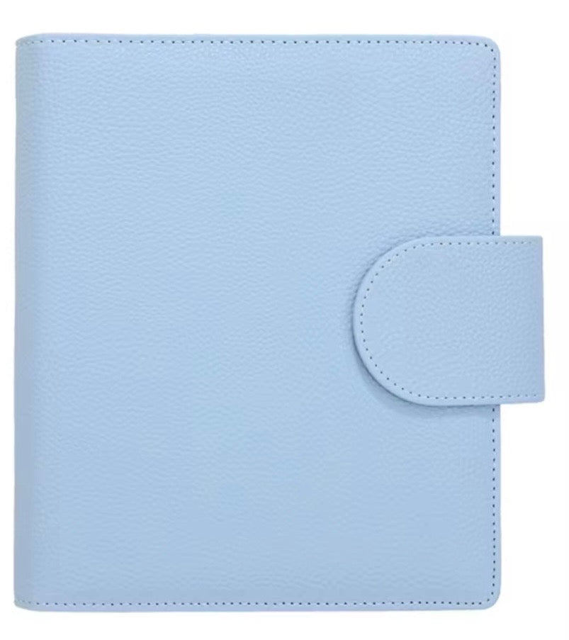 A5 PEBBLE LEATHER, LUXURY BUDGET BINDER, WIDE STRAP.