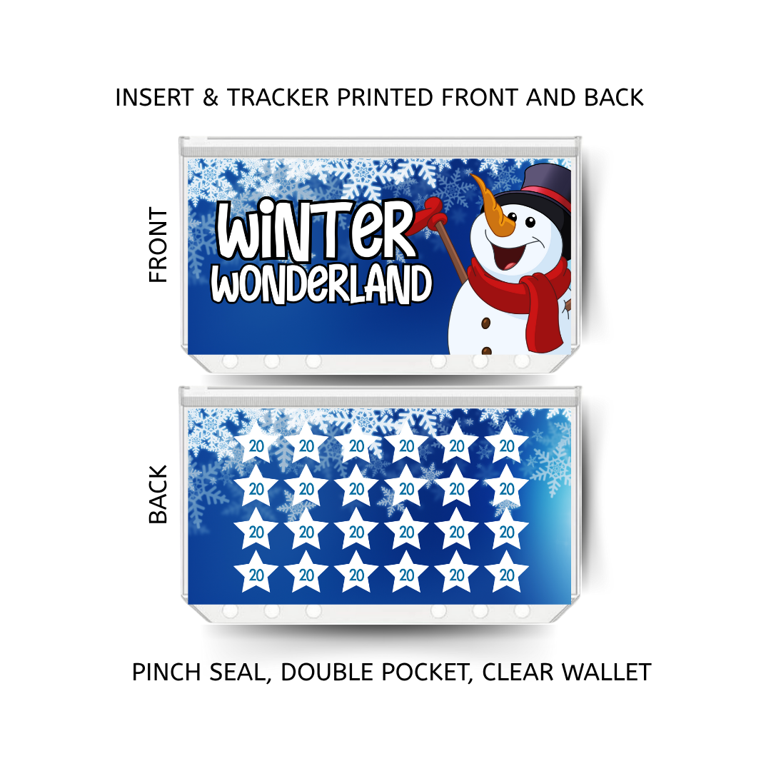 WINTER WONDERLAND savings double insert & tracker plus a clear, twin pocket, pinch seal wallet