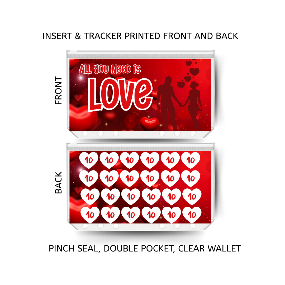 VALENTINE savings double insert & tracker plus a clear, twin pocket, pinch seal wallet