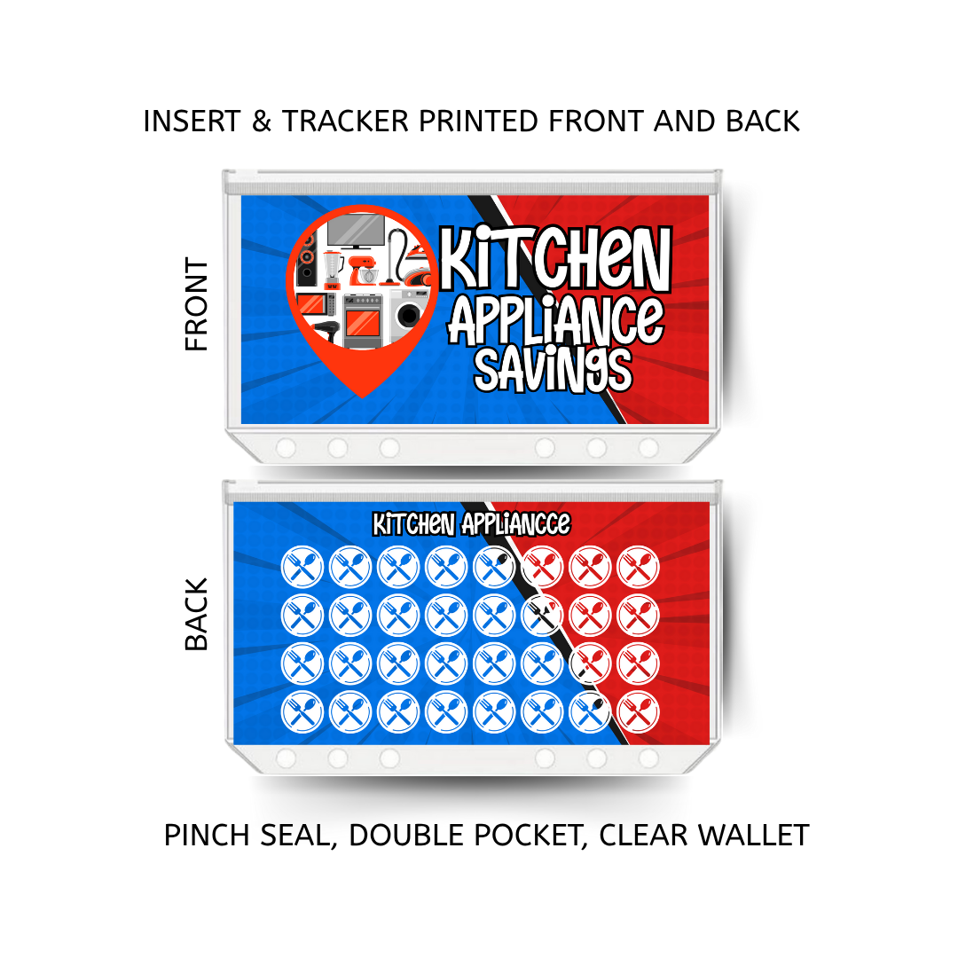 KITCHEN APPLIANCE SAVINGS double insert & tracker plus a clear, twin pocket, pinch seal wallet