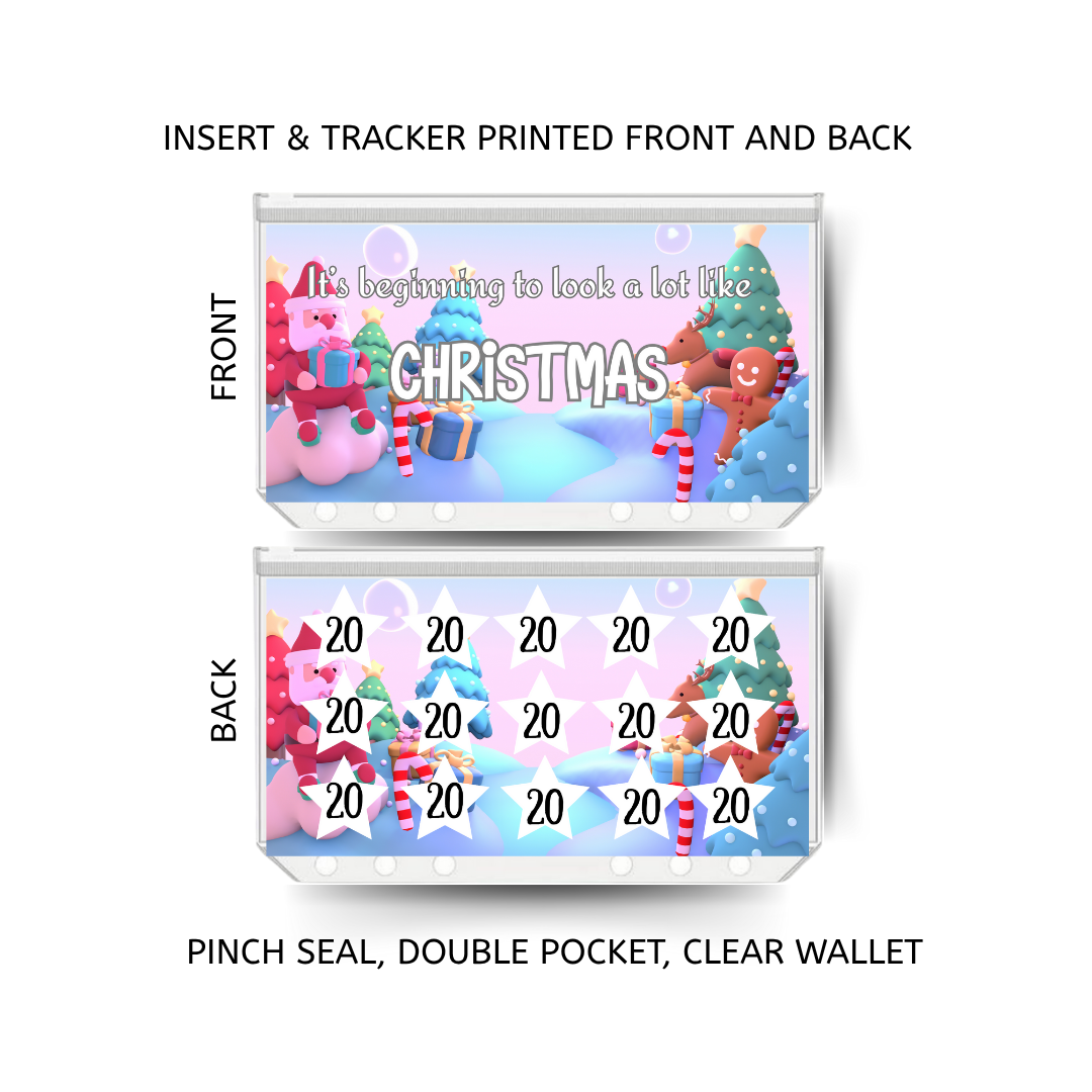 CHRISTMAS savings double insert & tracker plus a clear, twin pocket, pinch seal wallet