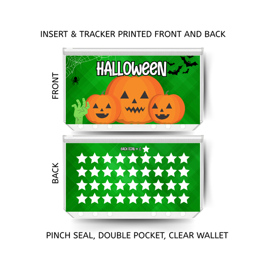 HALLOWEEN savings double insert & tracker plus a clear, twin pocket, pinch seal wallet