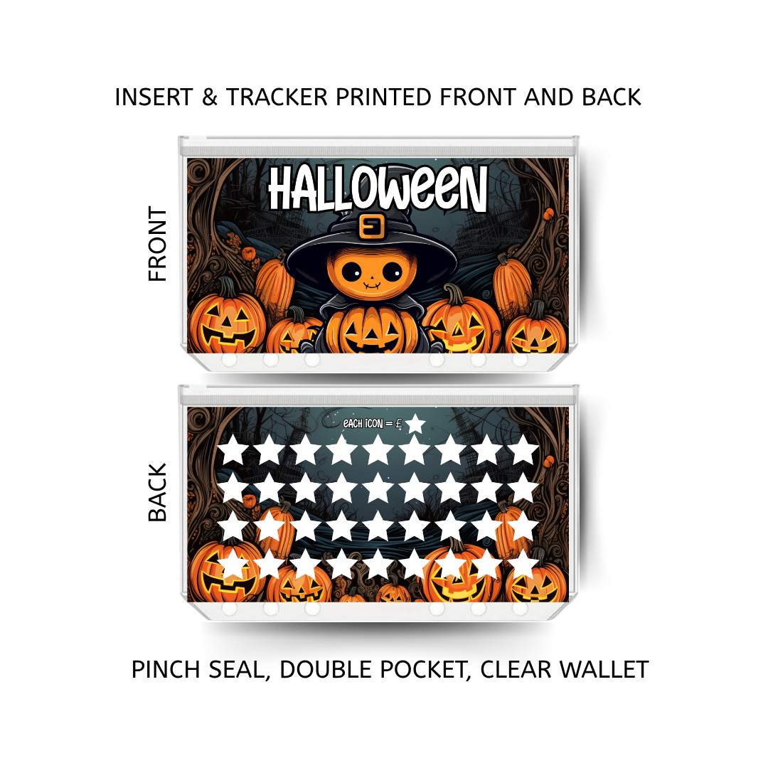 HALLOWEEN savings double insert & tracker plus a clear, twin pocket, pinch seal wallet