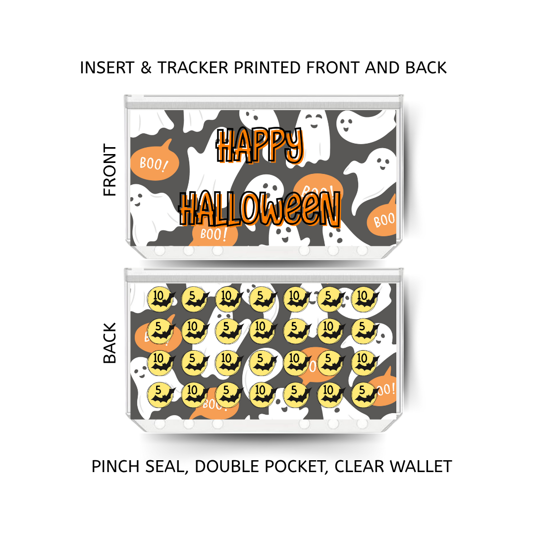 HALLOWEEN savings double insert & tracker plus a clear, twin pocket, pinch seal wallet