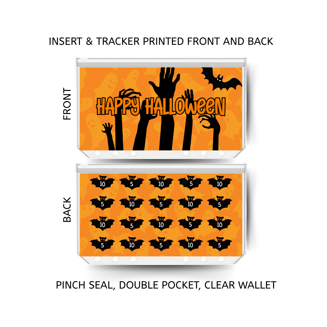 HALLOWEEN savings double insert & tracker plus a clear, twin pocket, pinch seal wallet