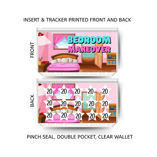 BEDROOM MAKEOVER savings double insert & tracker plus a clear, twin pocket, pinch seal wallet