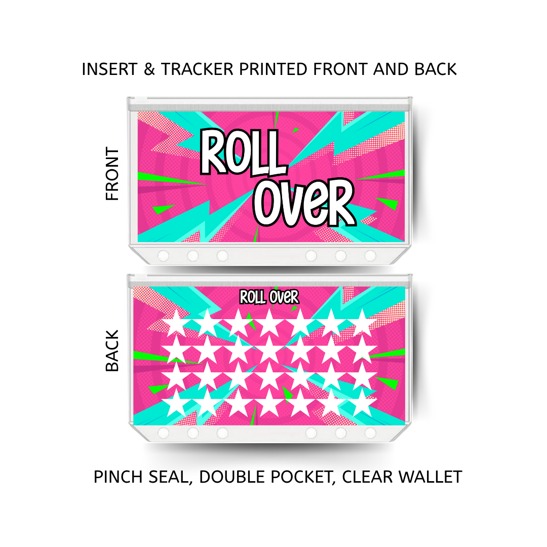 ROLLOVER double insert & tracker plus a clear, twin pocket, pinch seal wallet