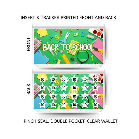 BACK TO SCHOOL savings double insert & tracker plus a clear, twin pocket, pinch seal wallet