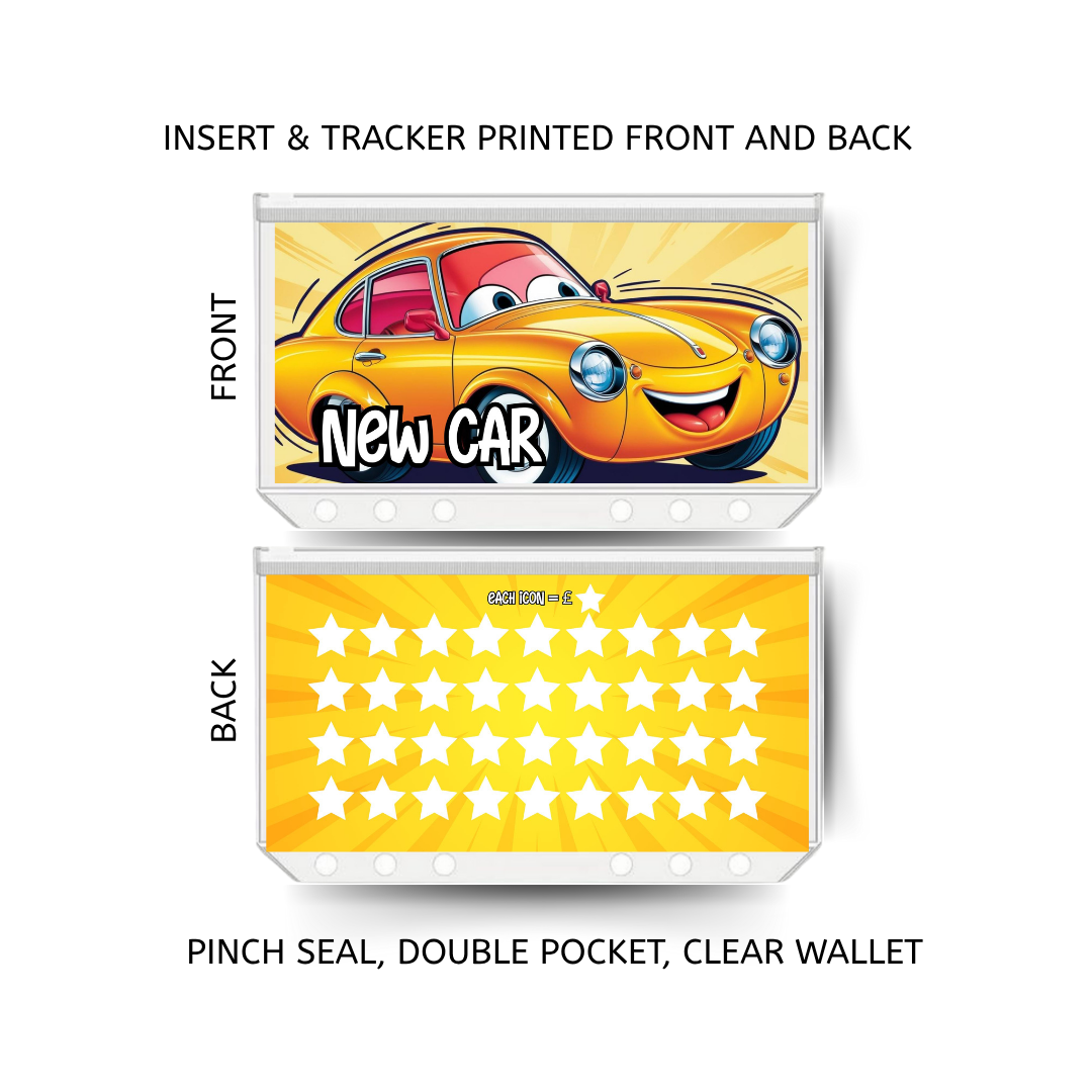 NEW CAR  savings double insert & tracker plus a clear, twin pocket, pinch seal wallet