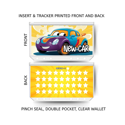 NEW CAR  savings double insert & tracker plus a clear, twin pocket, pinch seal wallet