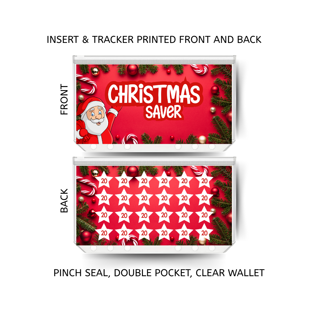 CHRISTMAS savings double insert & tracker plus a clear, twin pocket, pinch seal wallet