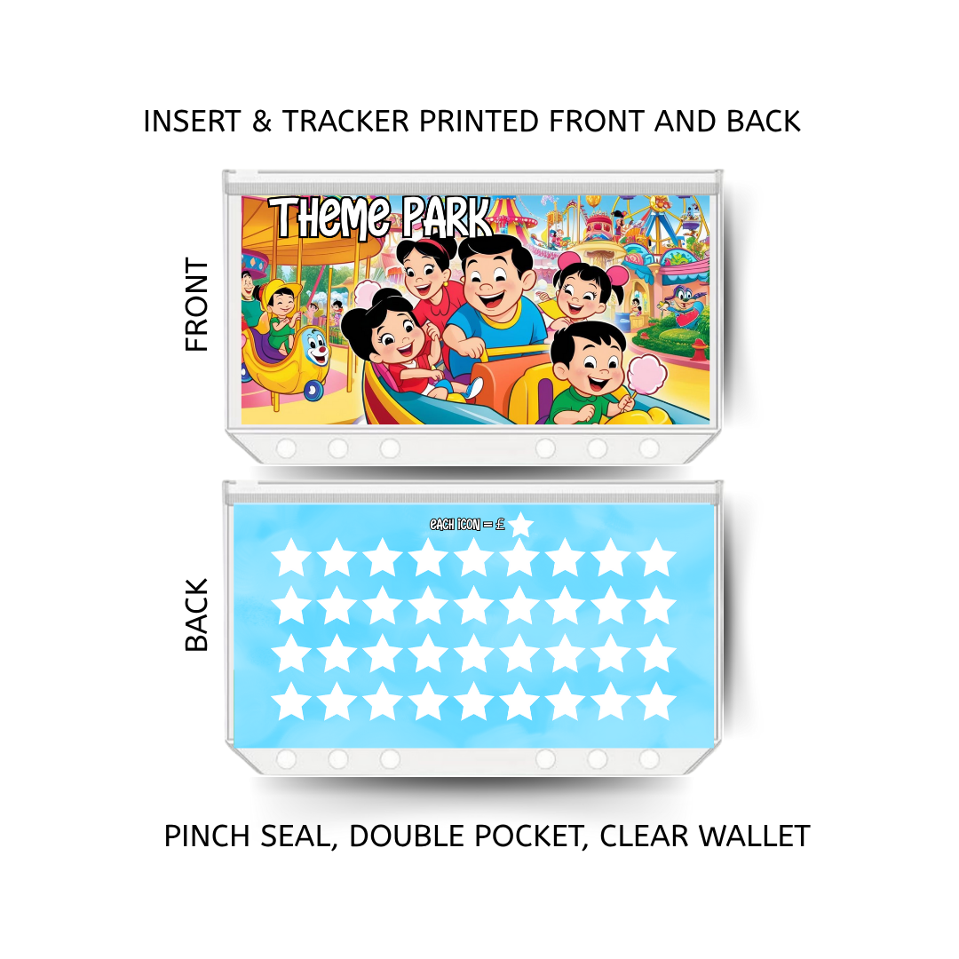 THEME PARK  savings double insert & tracker plus a clear, twin pocket, pinch seal wallet
