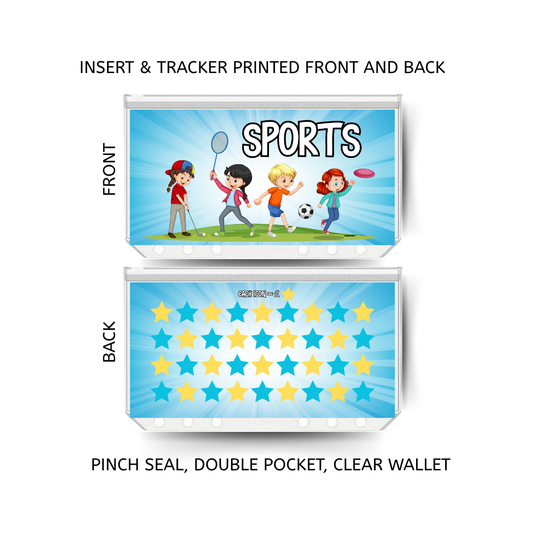 SPORTS savings double insert & tracker plus a clear, twin pocket, pinch seal wallet