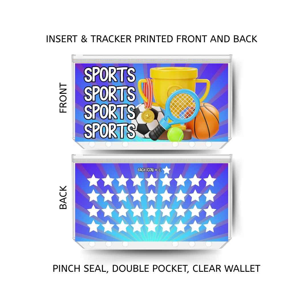 SPORTS savings double insert & tracker plus a clear, twin pocket, pinch seal wallet