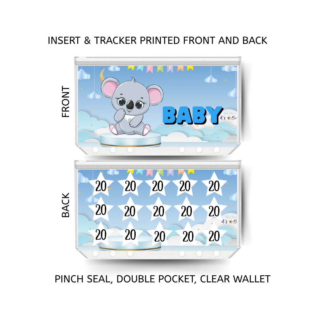 BABY savings double insert & tracker plus a clear, twin pocket, pinch seal wallet