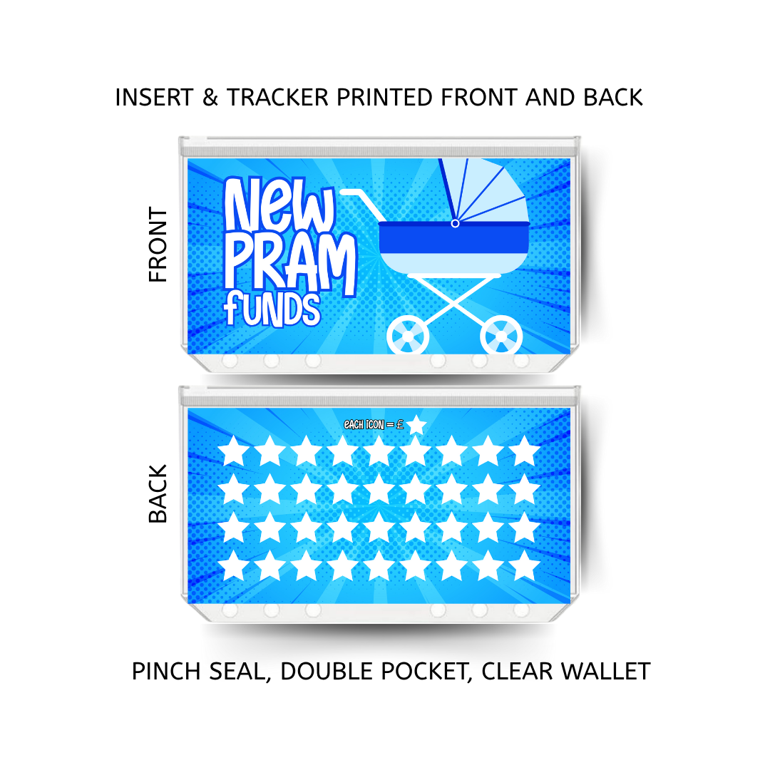 NEW PRAM savings double insert & tracker plus a clear, twin pocket, pinch seal wallet
