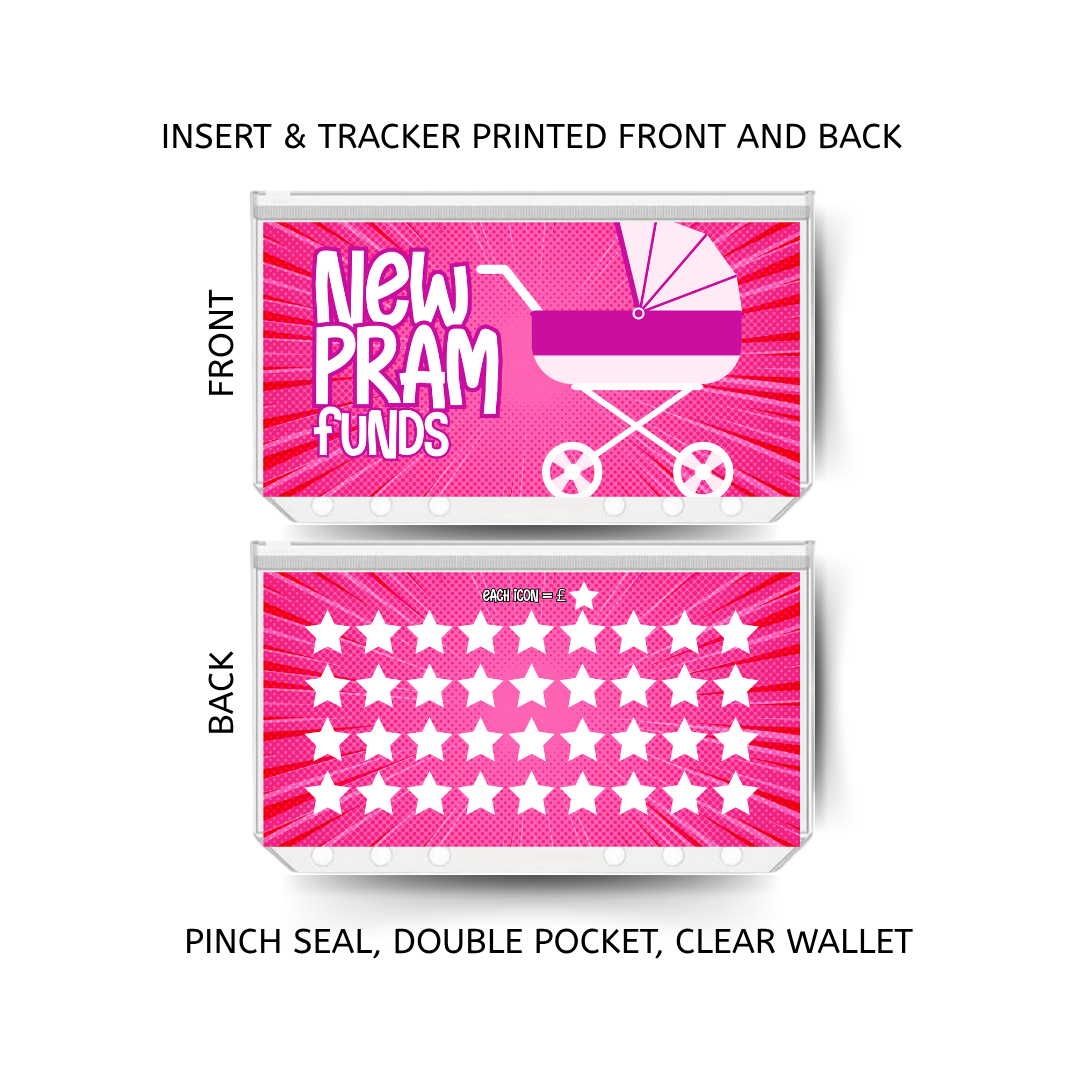 NEW PRAM savings double insert & tracker plus a clear, twin pocket, pinch seal wallet