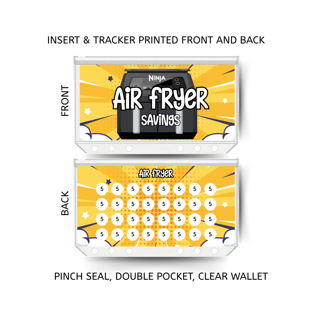 AIR FRYER savings double insert & tracker plus a clear, twin pocket, pinch seal wallet