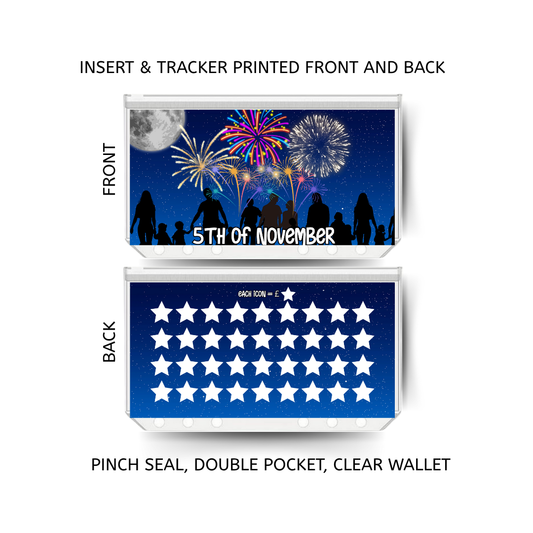 5TH OF NOVEMBER savings double insert & tracker plus a clear, twin pocket, pinch seal wallet