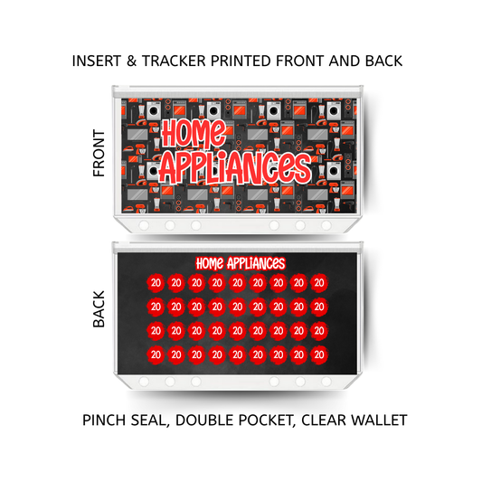 HOME APPLIANCE savings double insert & tracker plus a clear, twin pocket, pinch seal wallet