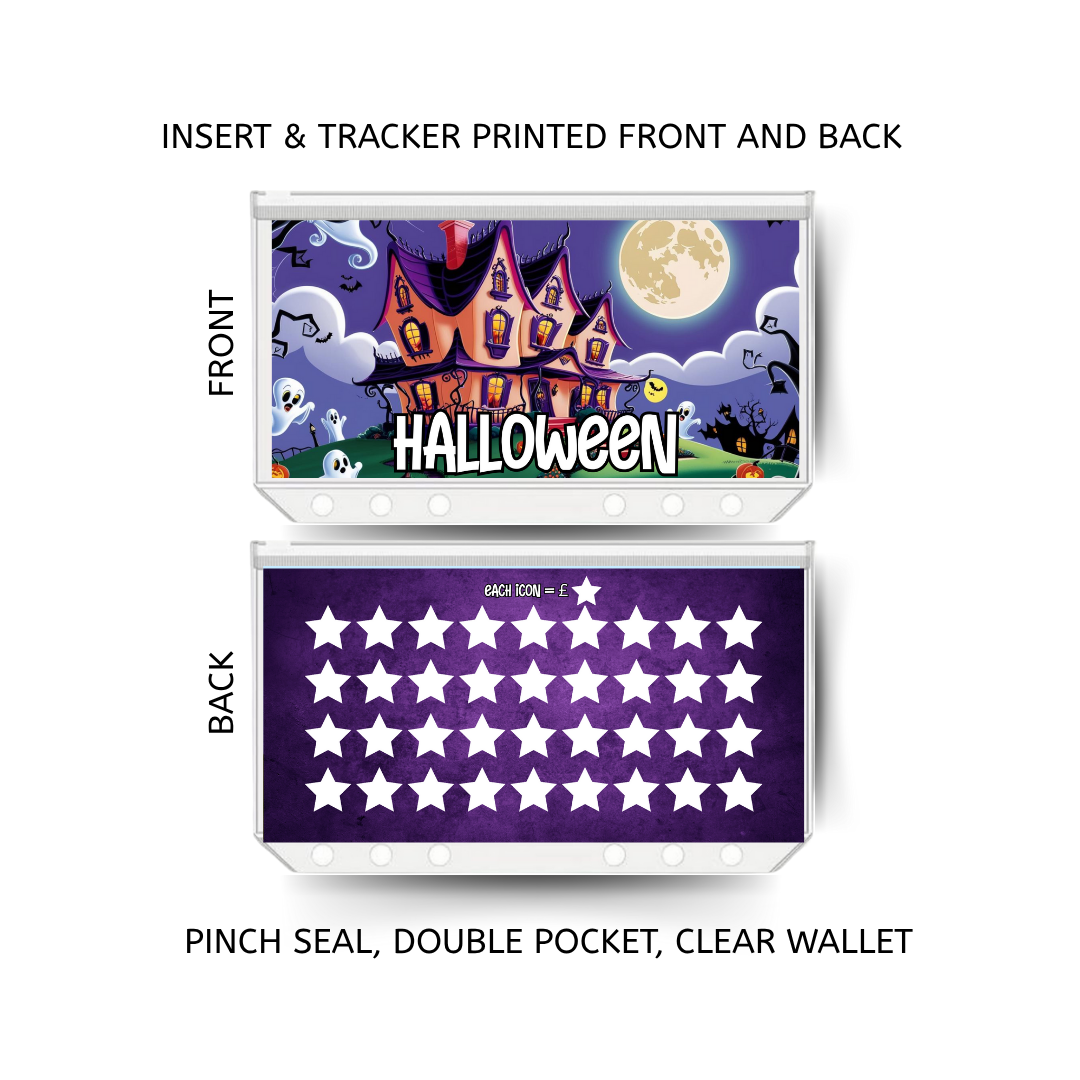 HALLOWEEN savings double insert & tracker plus a clear, twin pocket, pinch seal wallet