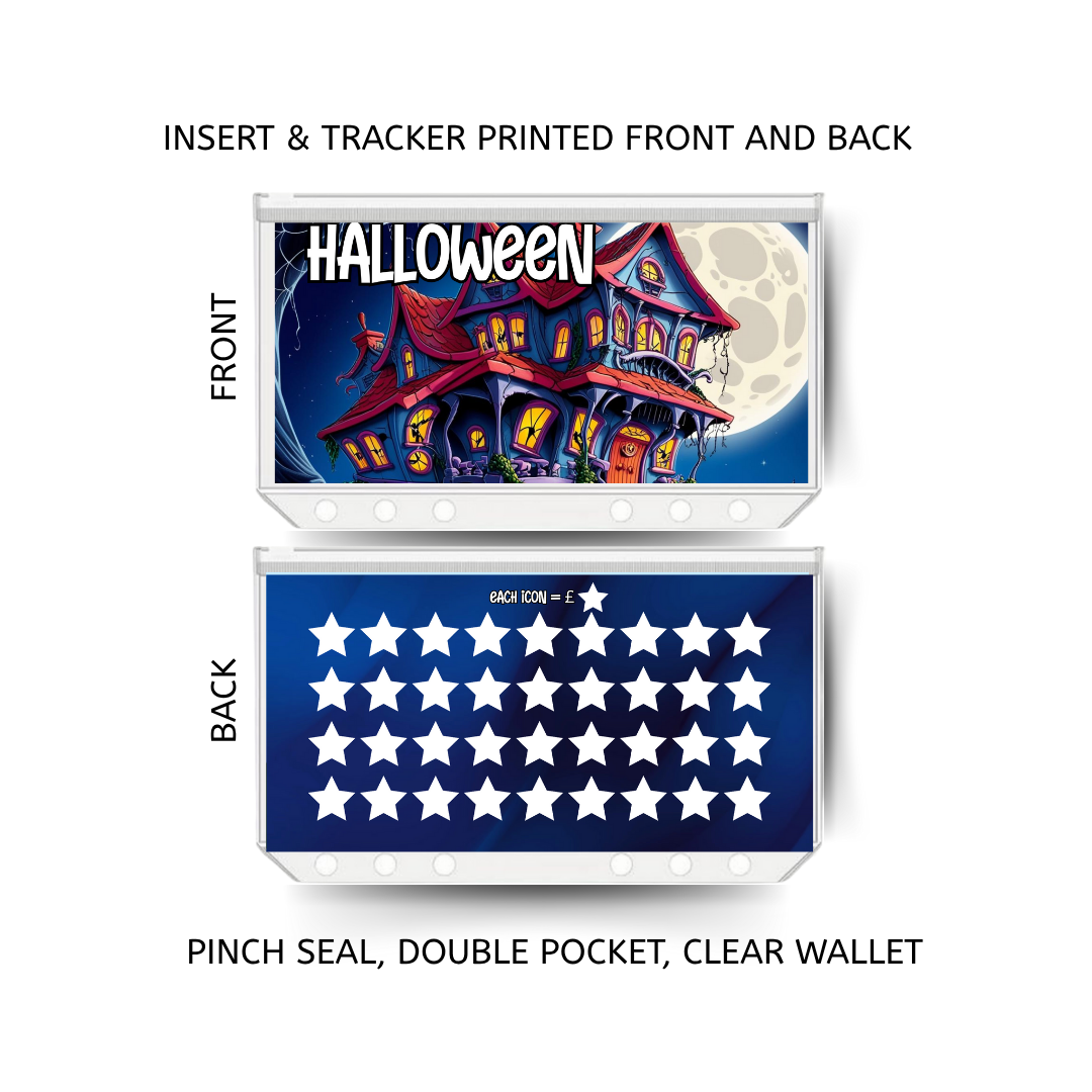 HALLOWEEN savings double insert & tracker plus a clear, twin pocket, pinch seal wallet