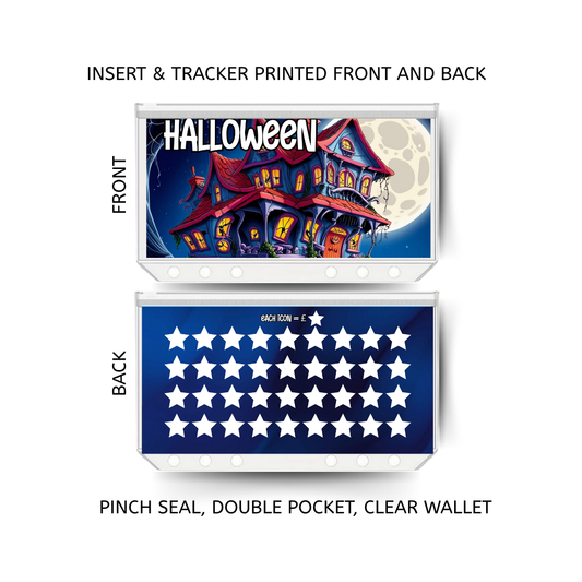 HALLOWEEN savings double insert & tracker plus a clear, twin pocket, pinch seal wallet