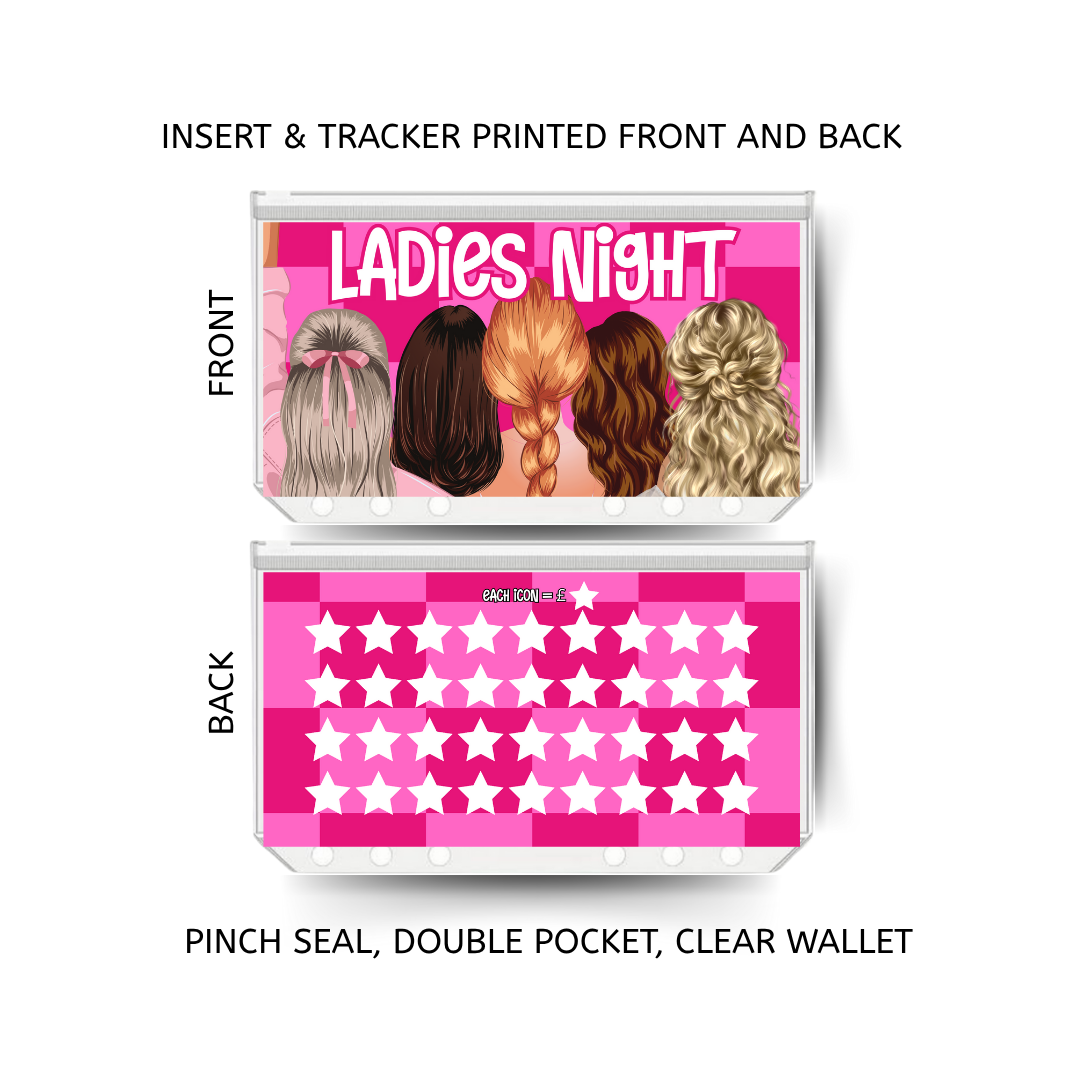 LADIES NIGHT savings double insert & tracker plus a clear, twin pocket, pinch seal wallet