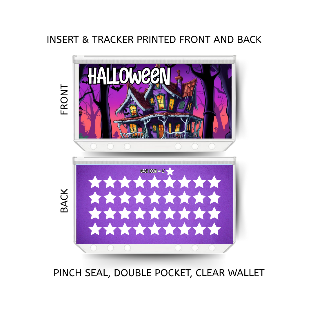 HALLOWEEN savings double insert & tracker plus a clear, twin pocket, pinch seal wallet