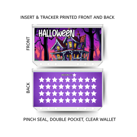 HALLOWEEN savings double insert & tracker plus a clear, twin pocket, pinch seal wallet