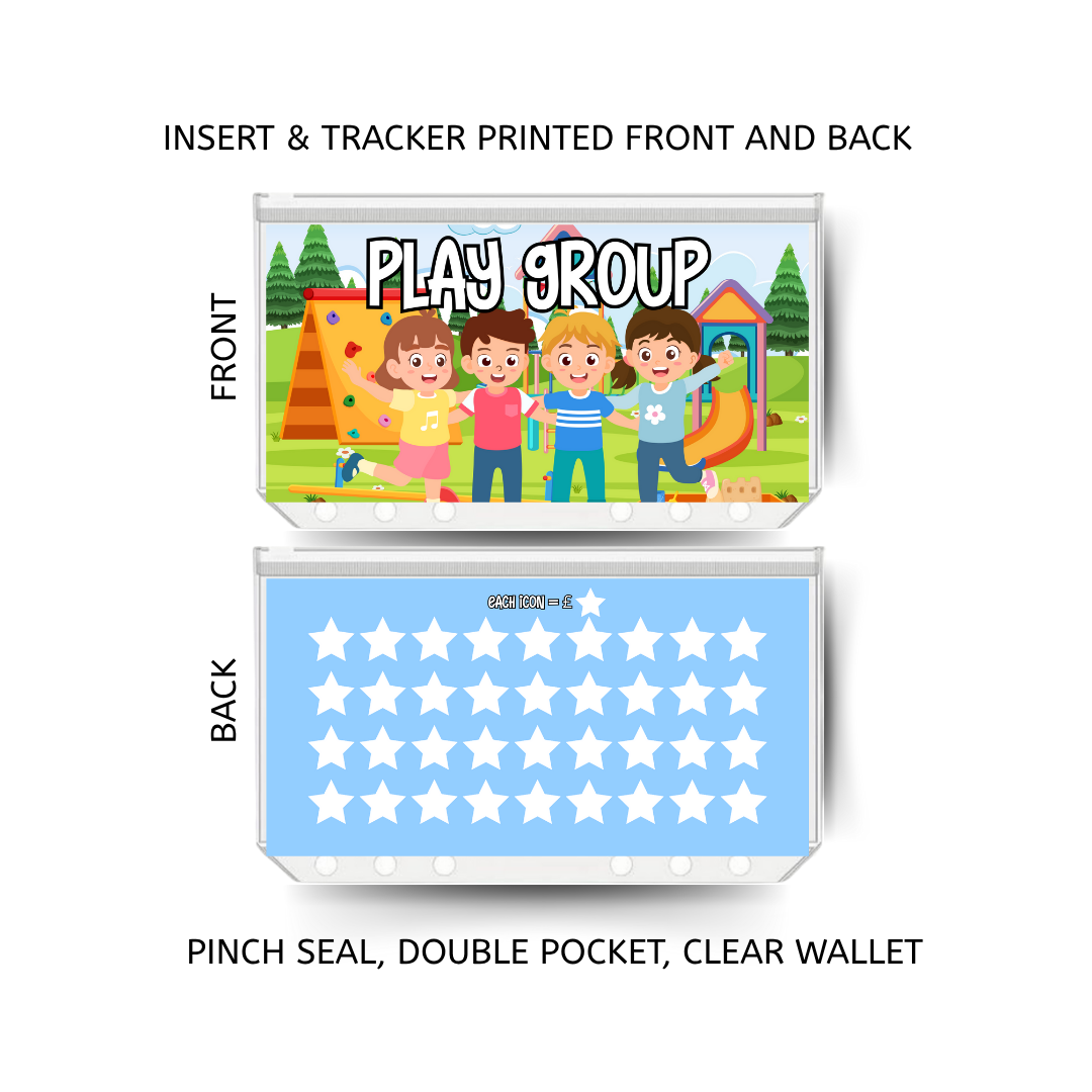 PLAY GROUP savings double insert & tracker plus a clear, twin pocket, pinch seal wallet