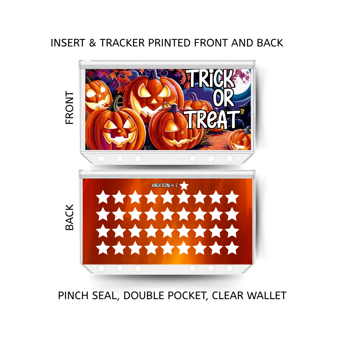 HALLOWEEN savings double insert & tracker plus a clear, twin pocket, pinch seal wallet