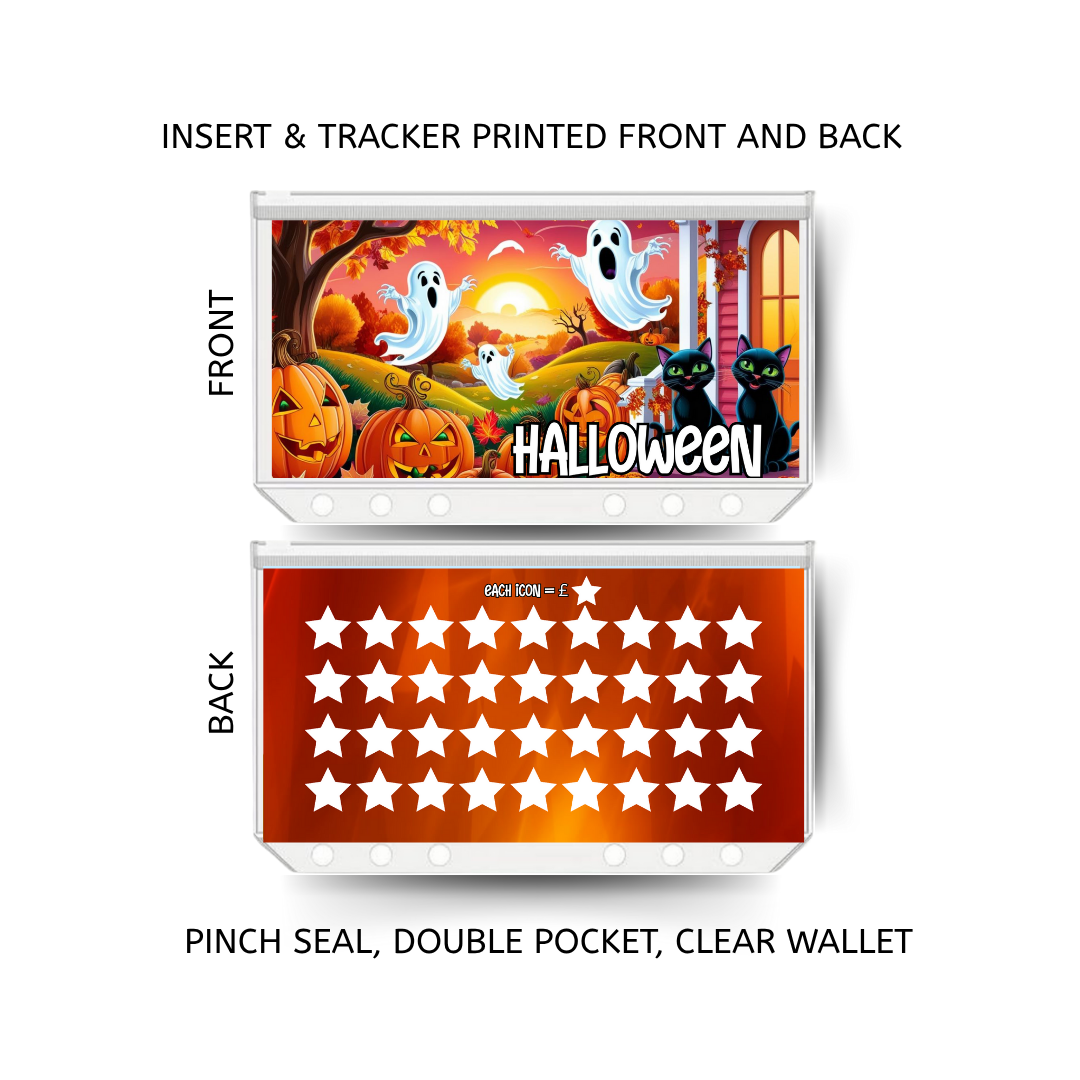 HALLOWEEN savings double insert & tracker plus a clear, twin pocket, pinch seal wallet