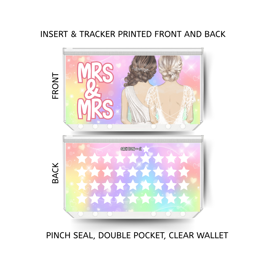 MRS AND MRS savings double insert & tracker plus a clear, twin pocket, pinch seal wallet