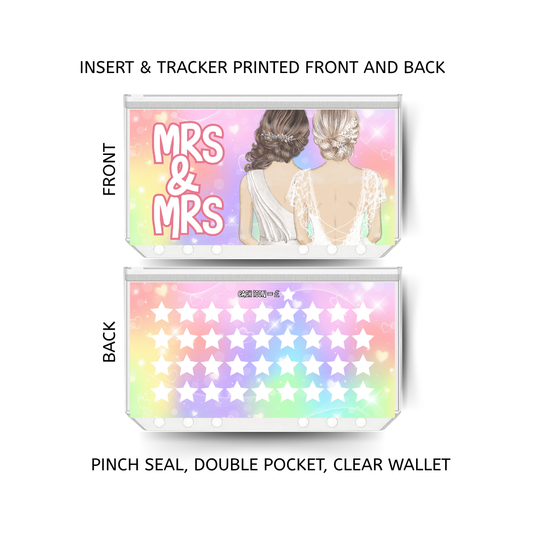MRS AND MRS savings double insert & tracker plus a clear, twin pocket, pinch seal wallet