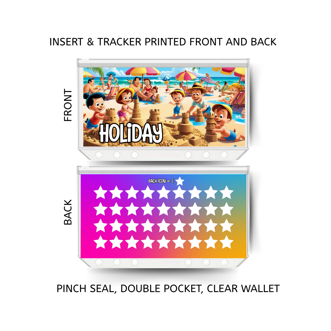 HOLIDAY savings double insert & tracker plus a clear, twin pocket, pinch seal wallet
