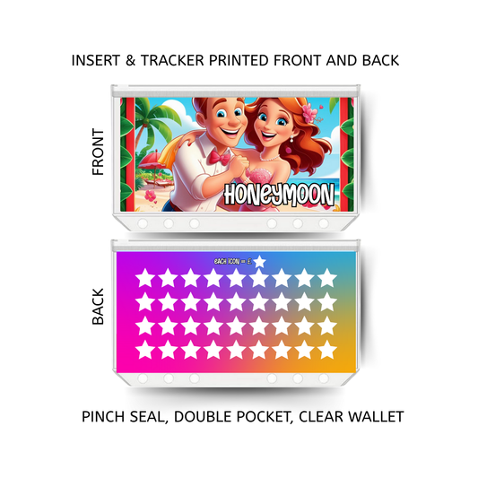 HONEYMOON savings double insert & tracker plus a clear, twin pocket, pinch seal wallet