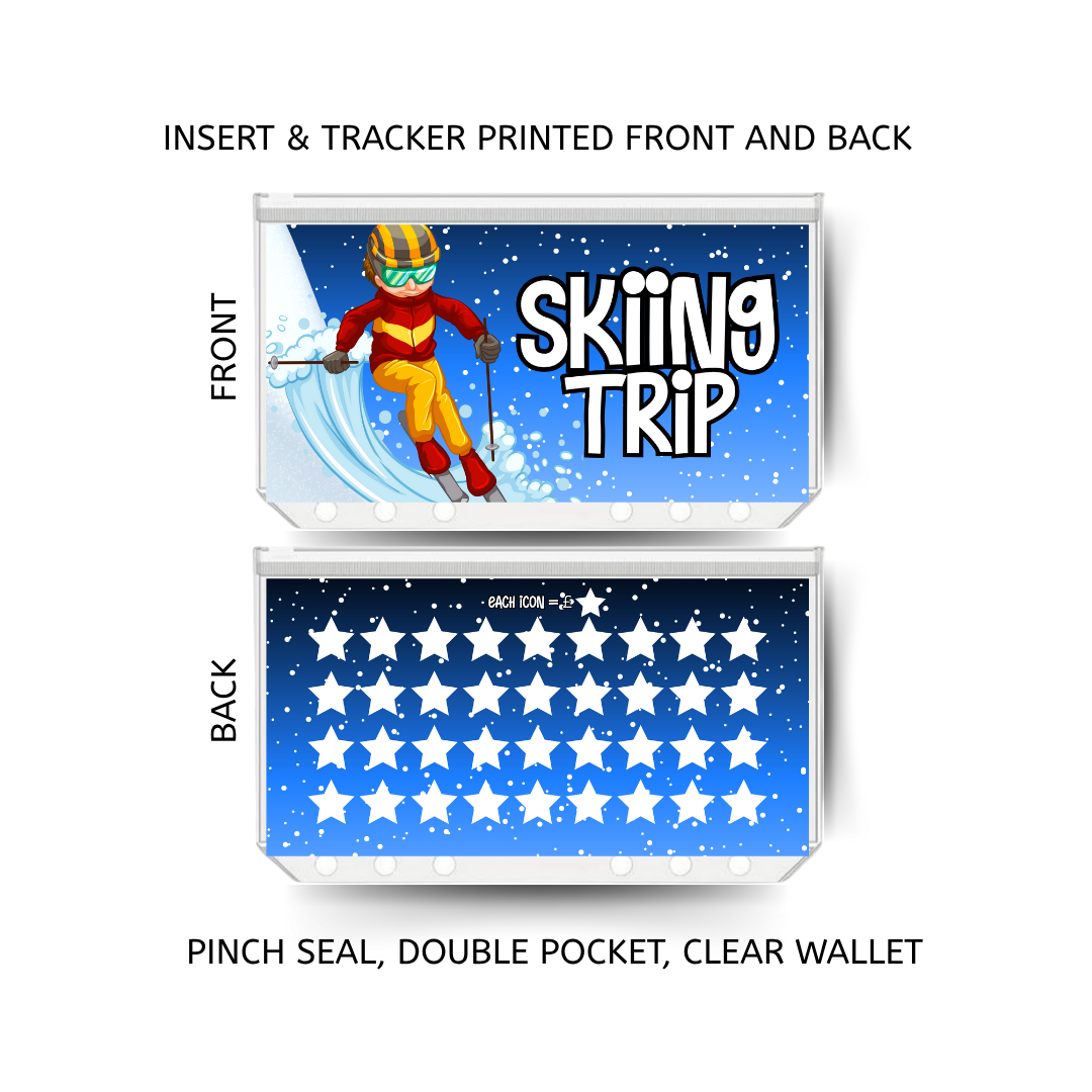 SKIING TRIP savings double insert & tracker plus a clear, twin pocket, pinch seal wallet