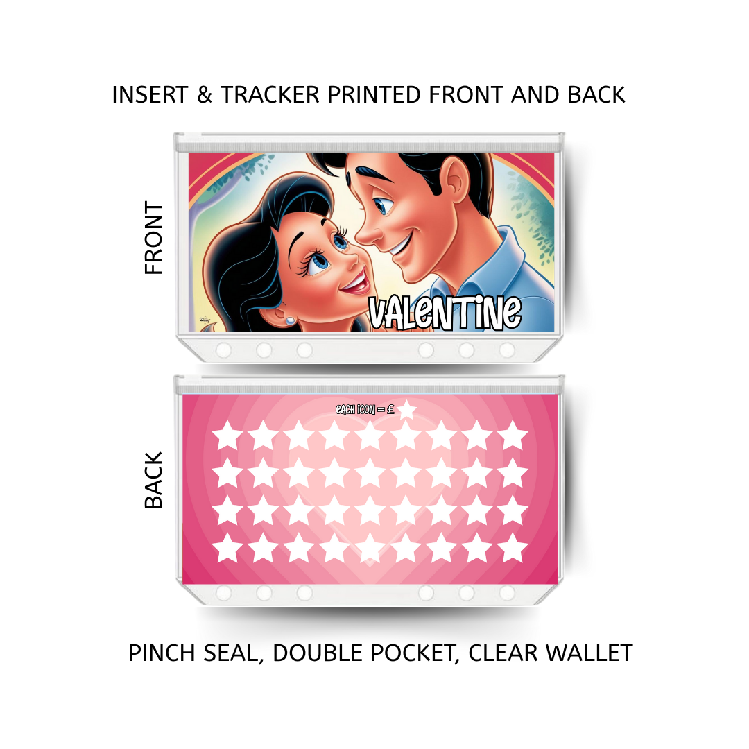 VALENTINE savings double insert & tracker plus a clear, twin pocket, pinch seal wallet