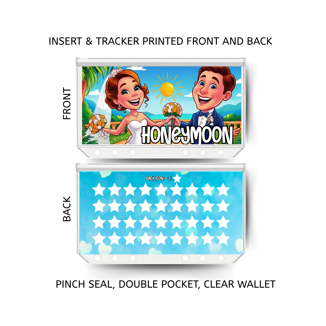 HONEYMOON savings double insert & tracker plus a clear, twin pocket, pinch seal wallet