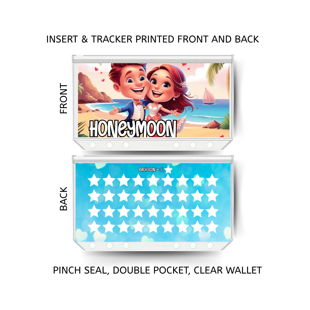 HONEYMOON savings double insert & tracker plus a clear, twin pocket, pinch seal wallet