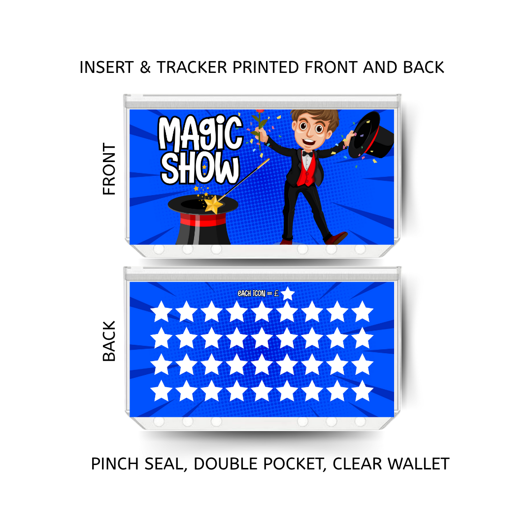 MAGIC SHOW savings double insert & tracker plus a clear, twin pocket, pinch seal wallet