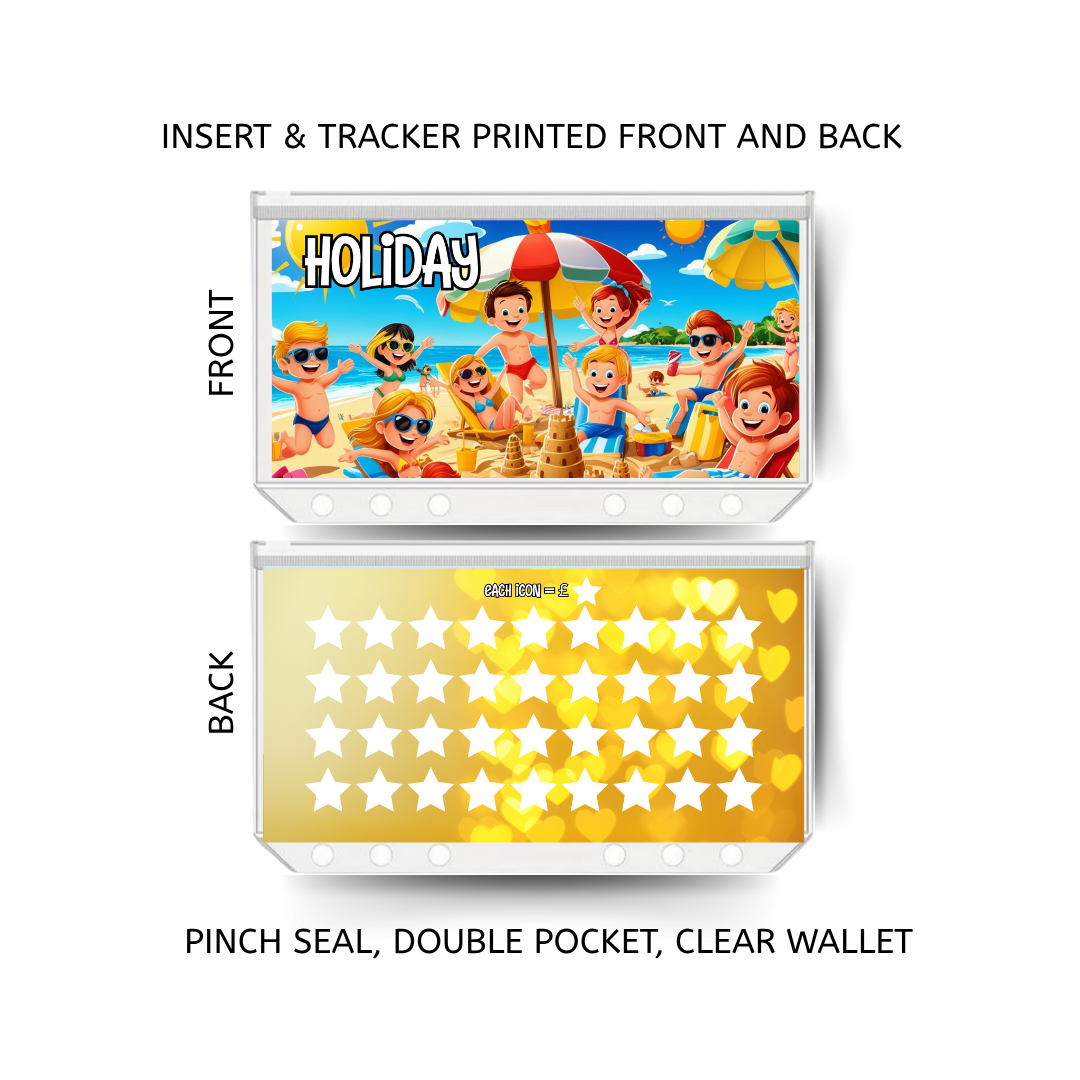 HOLIDAY savings double insert & tracker plus a clear, twin pocket, pinch seal wallet