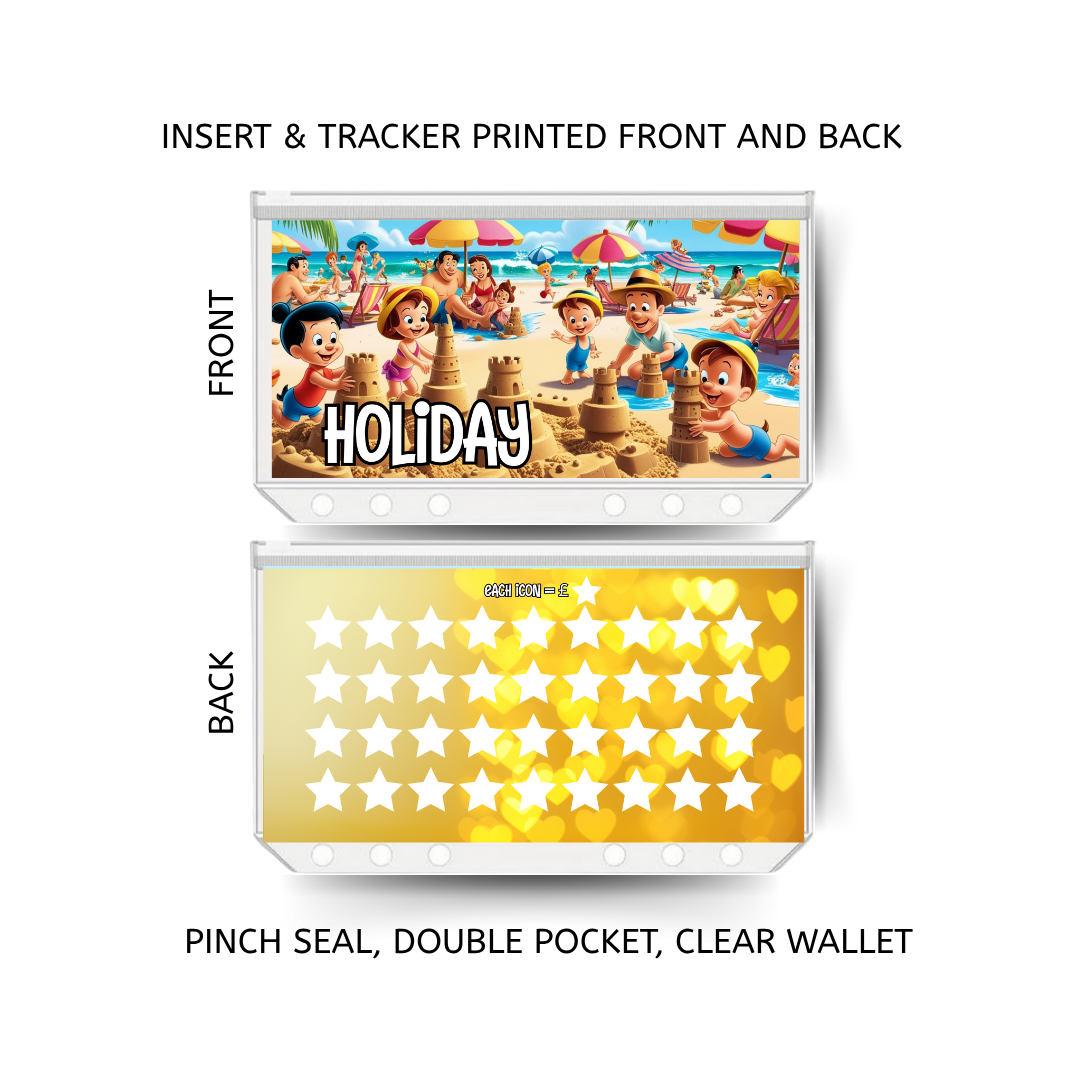 HOLIDAY savings double insert & tracker plus a clear, twin pocket, pinch seal wallet