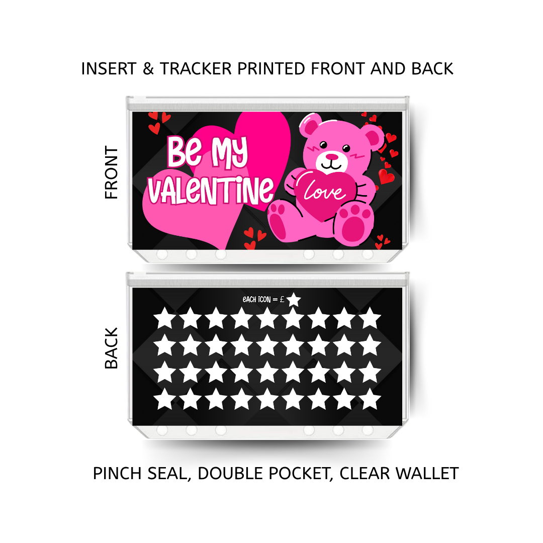 VALENTINE savings double insert & tracker plus a clear, twin pocket, pinch seal wallet
