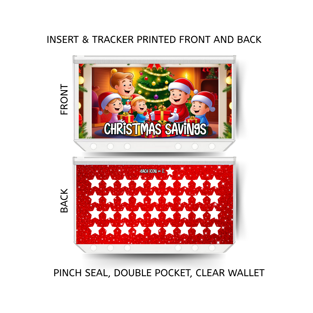 CHRISTMAS savings double insert & tracker plus a clear, twin pocket, pinch seal wallet