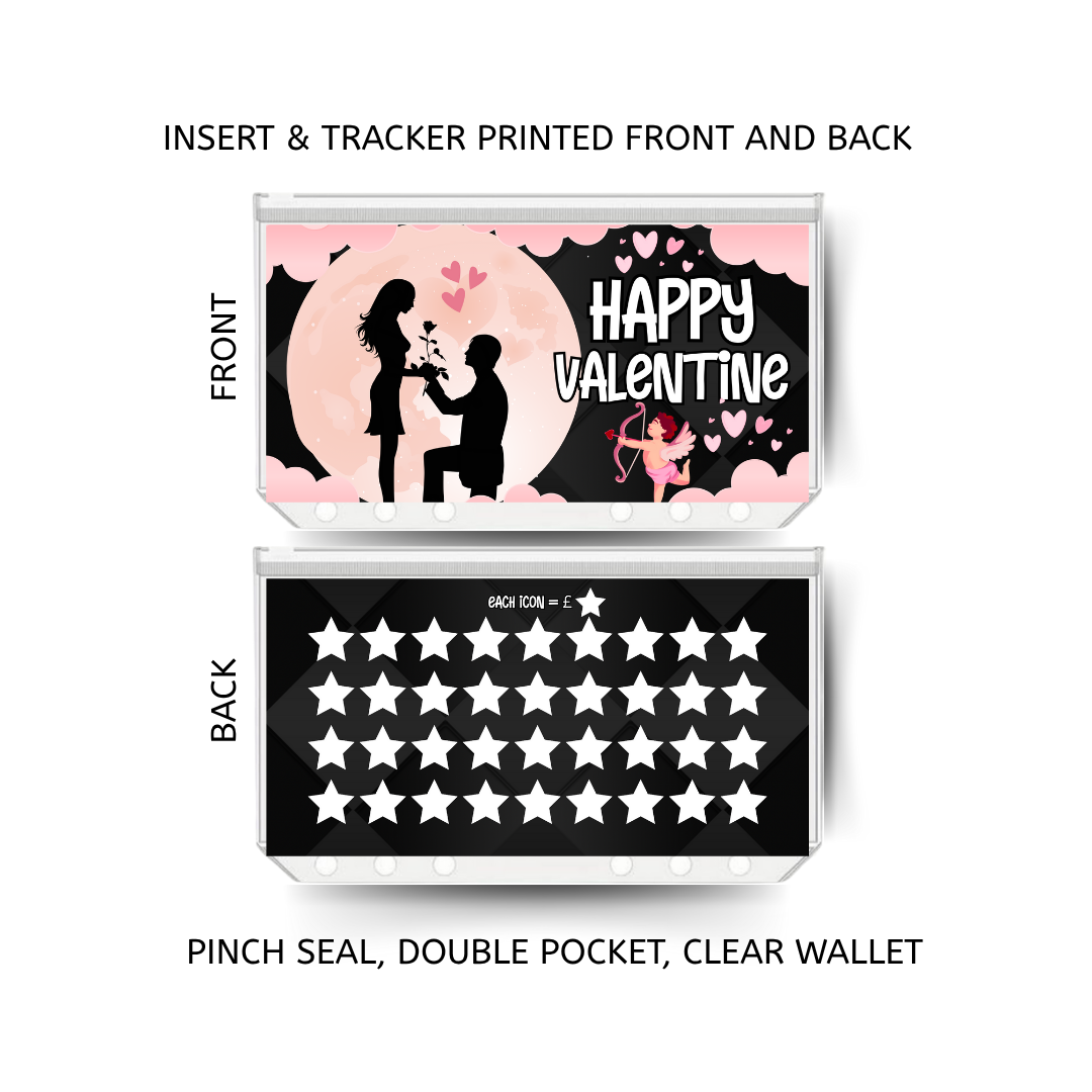 VALENTINE savings double insert & tracker plus a clear, twin pocket, pinch seal wallet